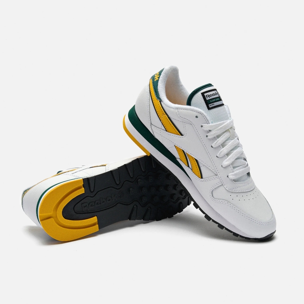 SOLD Reebok Classic Leather White/Fierce Gold/Collegiate Green - Picture 3 of 17